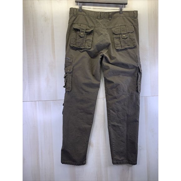 Profile Mens Cargo Brown 100% Cotton Straight Leg Tactical Pants Size 38-6936 - Picture 9 of 10